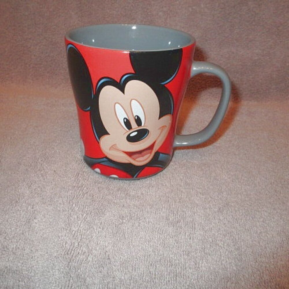 Vintage 90s Disney Store Mickey Mouse Stoneware Mug Coffee Cup 2 Side 16oz